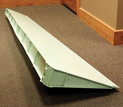 Multi-material rudder: Trailing-edge parts replaced
