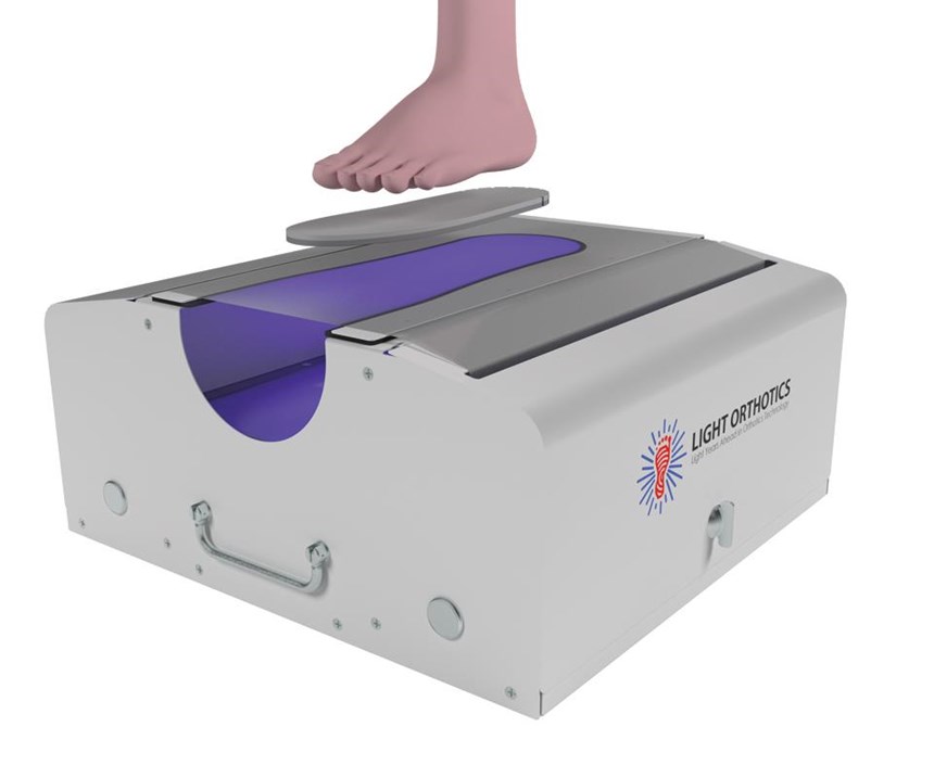 custom-fitting of foot aid via UV curing