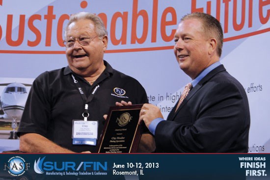 Clay Mueller receives his NASF Award