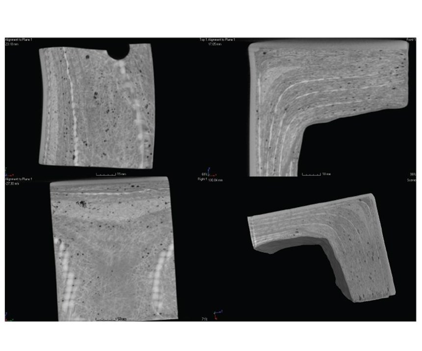 CT scan of a helicopter blade section