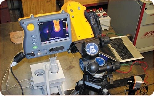 Infrared cameras at PSG group scan hot-runner components in an injection mold