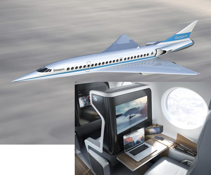 rendering shows the full-scale aircraft’s fuselage, wing shape, forward chine 