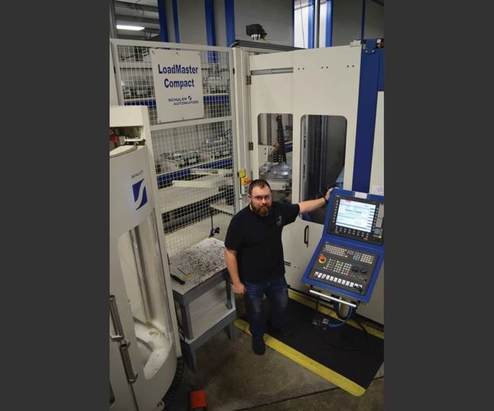 Dan Cardiff with machining cell