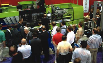 A crowd gathers at Electroform’s booth