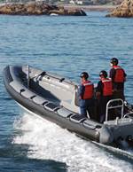 Composite rigid inflatable boats adapt for hard work, safe play