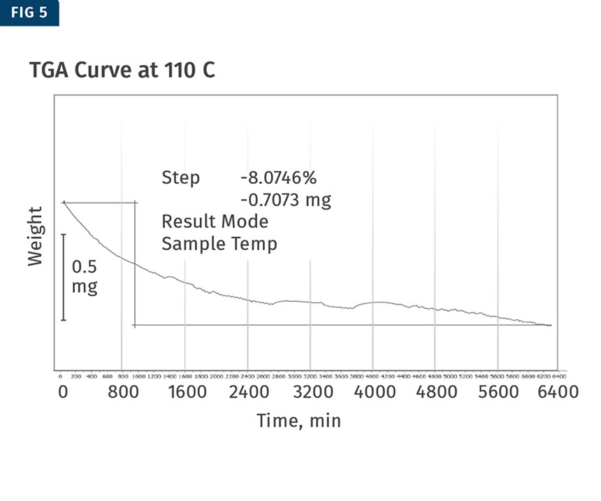 TGA curve at 110 C