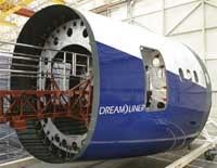 Fuselage sections of Boeing Dreamliner