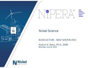 Nickel: Science, Health and the Future - The 52nd William Blum Lecture