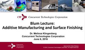 Additive Manufacturing and Surface Finishing - The 53rd William Blum Lecture