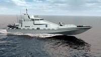 British shipbuilder Vosper Thornycroft has designed a predominantly glass-fiber-composite Fast Response Boat for littoral missions.
