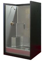 This shower unit, developed by Better Bath for the manufactured home market, was one of the first VEC Shield products.