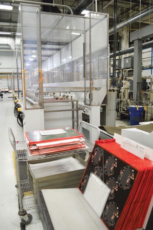 This automated line enables plating of about 1,500 PCB panels each week.