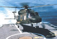 Navy version of the composites-intensive NATO NH90, making a deck landing.