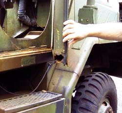 Corrosion on military ground vehicle