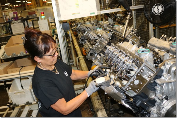 An employee at the DMAX, LTD engine plant assembles Duramax diesel engines in Moraine, Ohio on Monday, March 6, 2017.