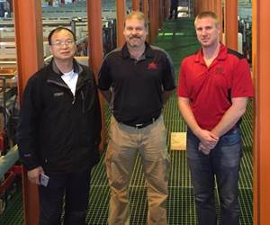 PC Lee owner of PAT, Chris Burger, and Jeff Stone from KC Jones at the factory acceptance testing