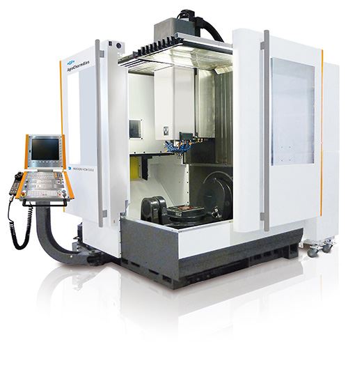 GF Machining Solutions’ Mikron HEM 500U milling machine offers efficient five-axis capabilities in a compact footprint. The machine is designed to fit in tight areas with an accessible structure that enables workpieces to be loaded and unloaded with a forklift, rather than a crane. 