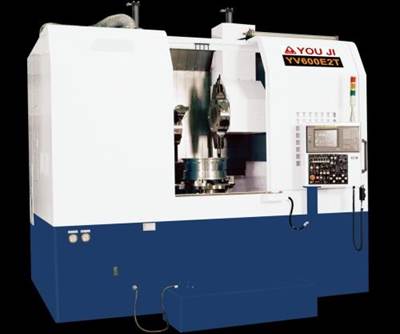 Vertical Turning Center Machines Large Parts with 100-hp Spindle