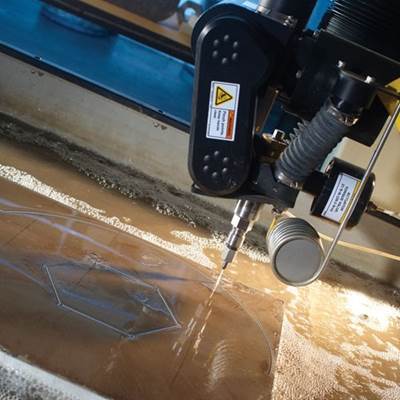 In Waterjet, Fast Cutting Found at Lower Pressure