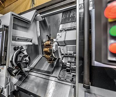 Wolfram has invested heavily in its technology, purchasing an Okuma Multus B400W multitasking machine with a 10,000-rpm, Coromant Capto-equipped spindle, 40-tool magazine, MP Systems 1,000-psi high-pressure coolant pump, inline machine probing and Caron Engineering adaptive feed system.