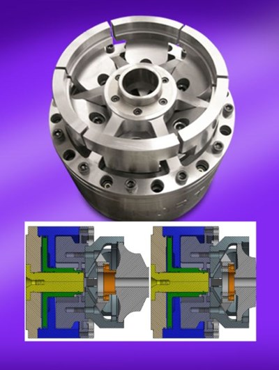 Diaphragm Chuck Holds Two Workpieces