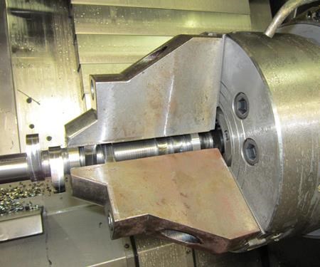 6-inch jaws on the sub-spindle