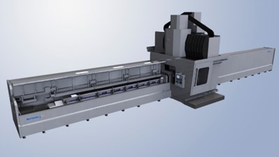 Dual, Linked Five-Axis Mills Efficiently Cut Composites