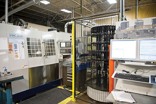 WorkShopManager’s input station is shown with the VMC2550 machining center