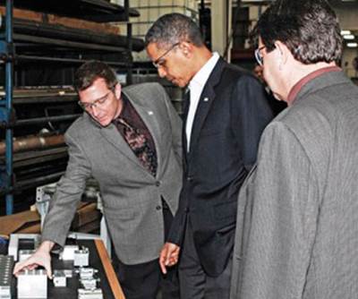Obama Visits Machine Shop