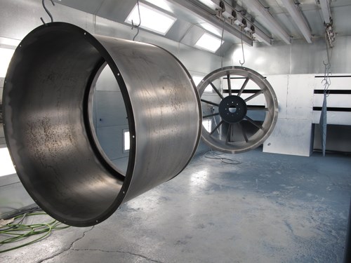 powder coating large fans