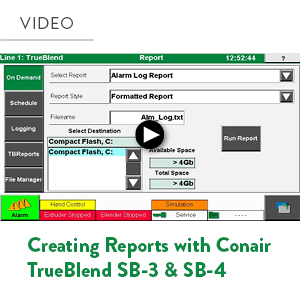 Creating reports on Conair TrueBlend control
