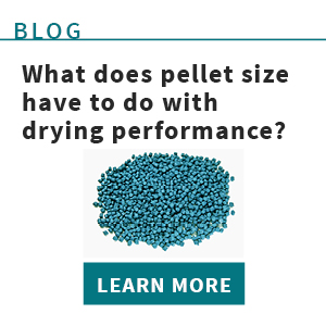 Pellet size effect on plastics resin drying