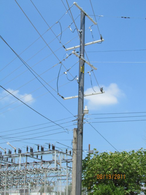 Triplex Utility Pole Example Duratel installs its first telescopic composite utility pole ...