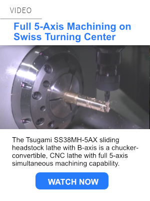 Tsugami SS38MH-5AX Swiss lathe with 5-axis milling