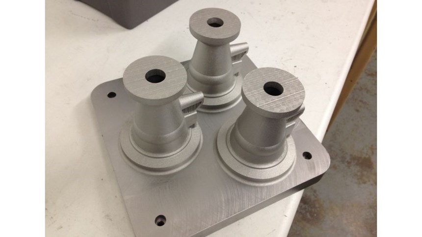 three manifolds on build plate