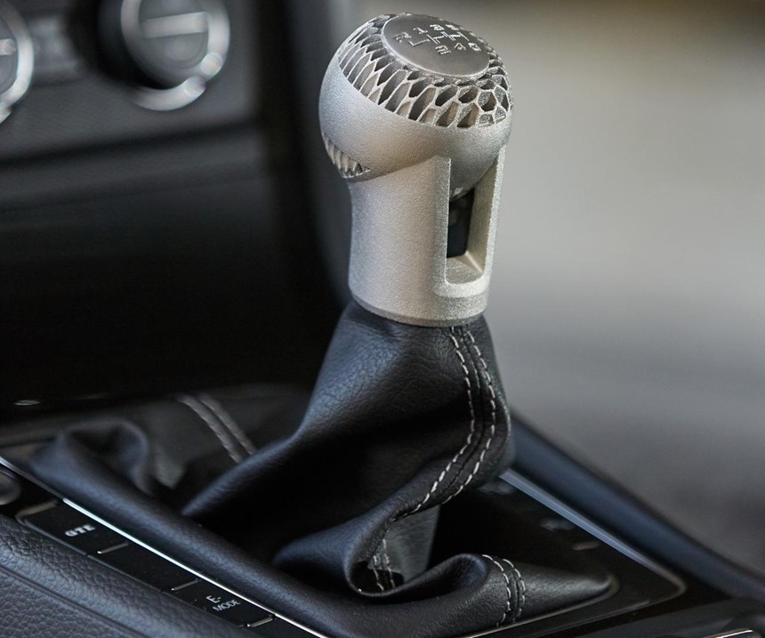 Working with HP and GKN, VW produced a customized gear shift knob using HP Metal Jet. 