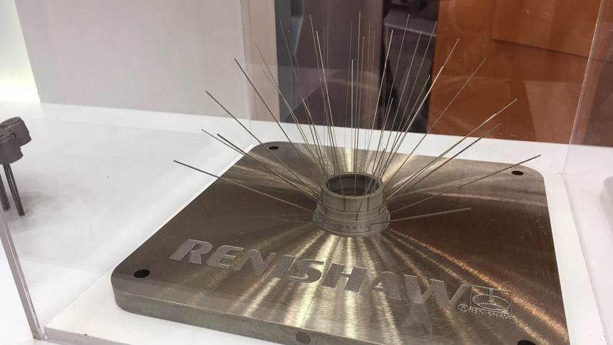 Renishaw 3D printed part shows unsupported angles