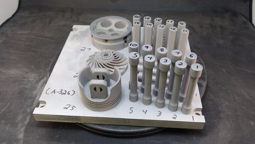 Build plate with 3D-printed metal matrix composite parts
