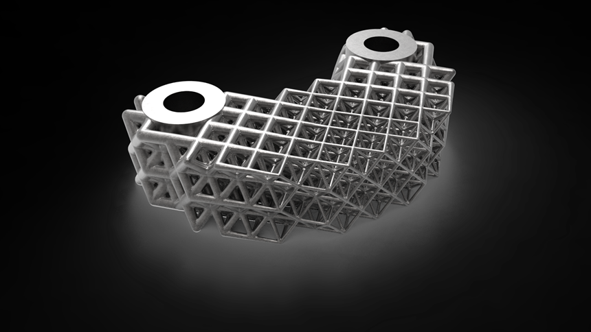 3D-printed nTopology part with element lattice