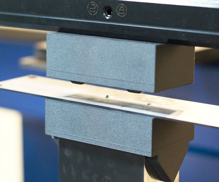 sheet metal on a 3D-printed press brake punch and die