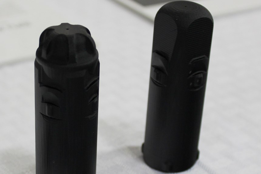 Vitamix design iterations of nozzle 3D-printed from RPU 70