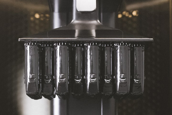Vitamix nozzles inside continuous liquid interface production printer from Carbon