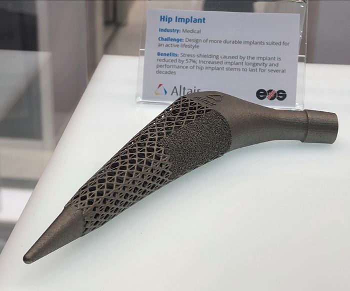 Altair hip stem on display at Formnext 2018