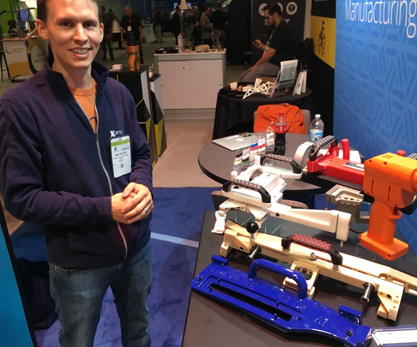 Xometry’s Gregory Paulsen with tooling produced for BMW