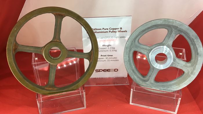 copper and aluminum wheels 3D printed