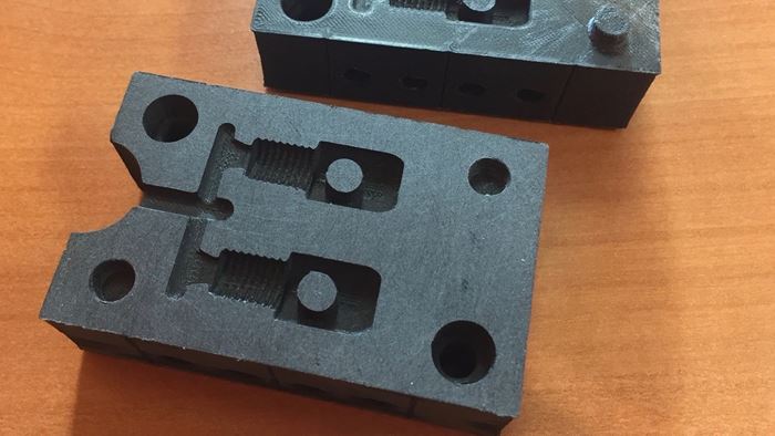 injection mold 3D printed from carbon reinforced plastic