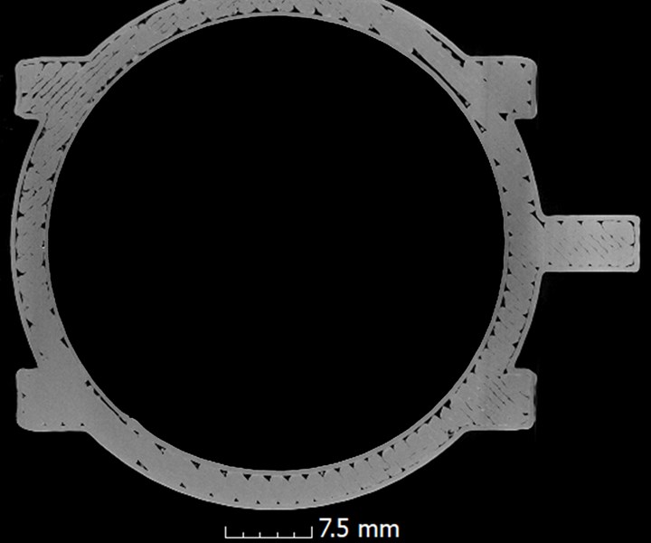 computed tomography (CT) scan of part made via material extrusion