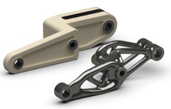 Conventional vs. optimized 3D printed part design