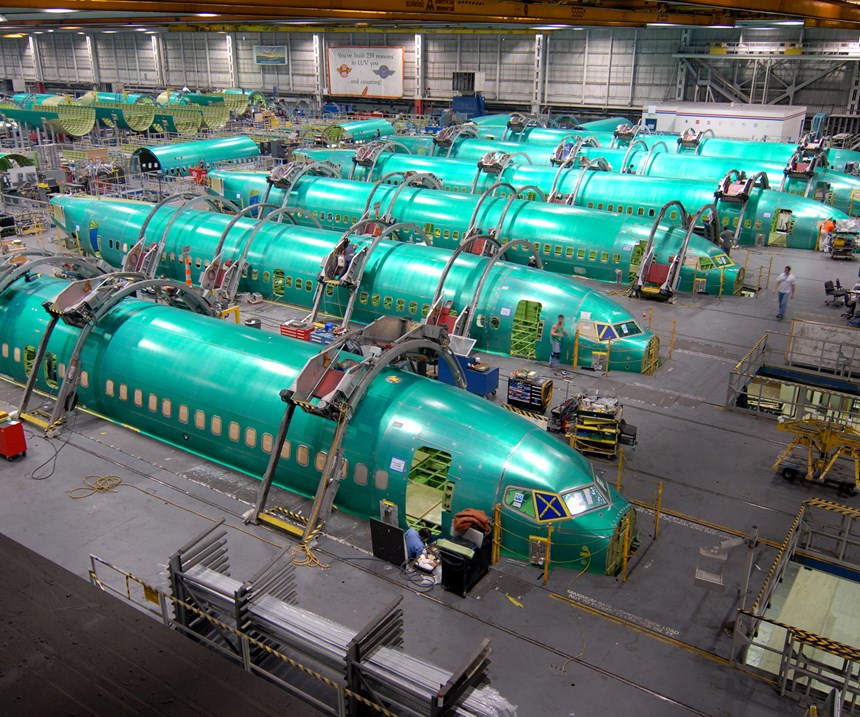 737 fuselage manufacturing at Spirit AeroSystems in Wichita