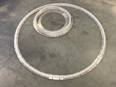 Meld Manufacturing prints a 10-foot (3.05 meter) diameter cylinder using off-the-shelf aluminum.